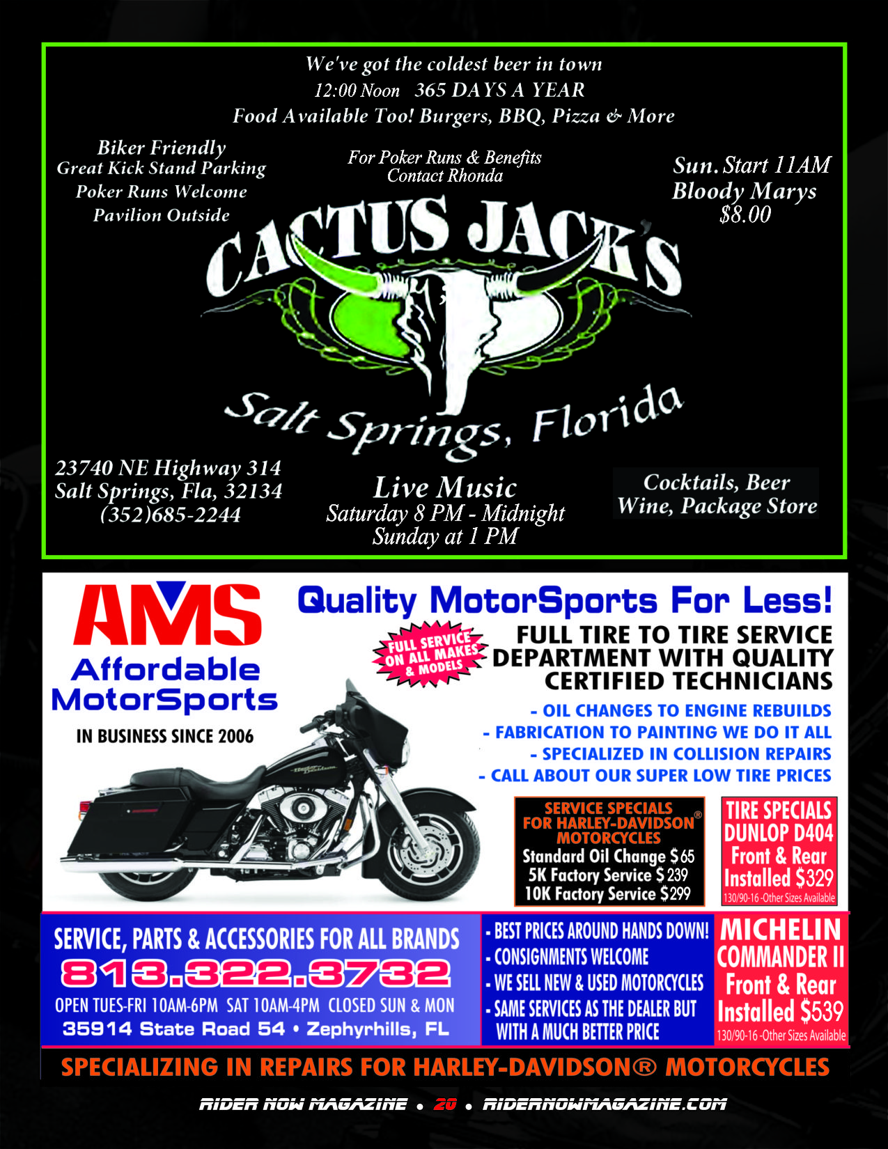 Cactus Jack's & AMS ads