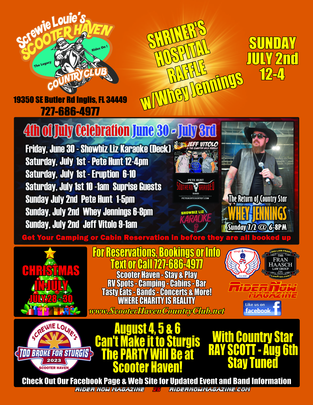 Scooter Haven Country Club July Events