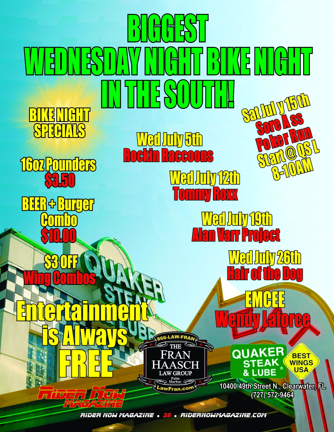 Quaker Steak & Lube July Events & Specials