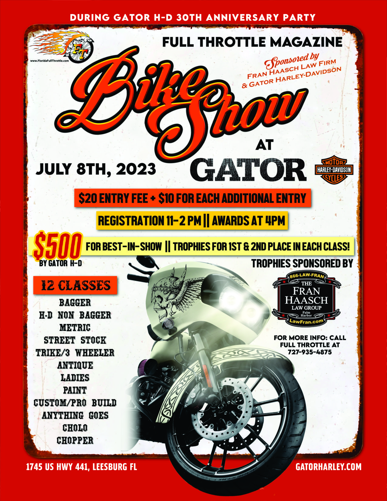 Fulll Throttle Bike Show at Gator HD